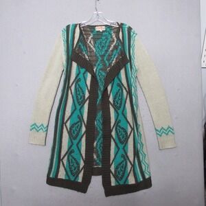 Scully Cardigan Women Medium Western Southwestern Aztec Long Boho Festival Open